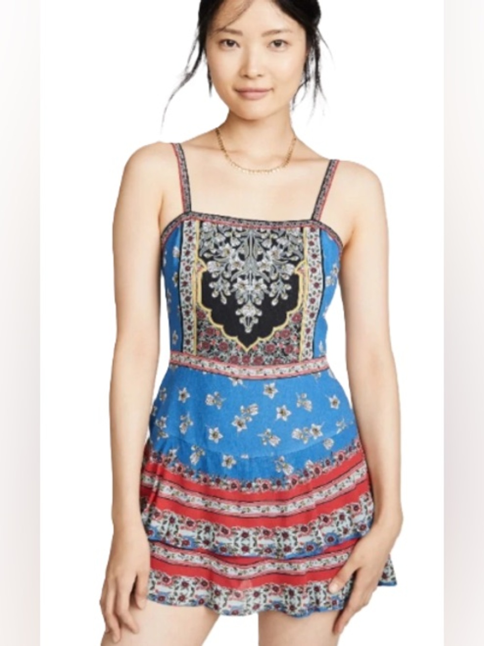 Alice + Olivia Shay Printed Ruffle Skort Romper